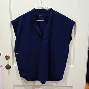 Like New! Figs Rafela Navy Scrub Top